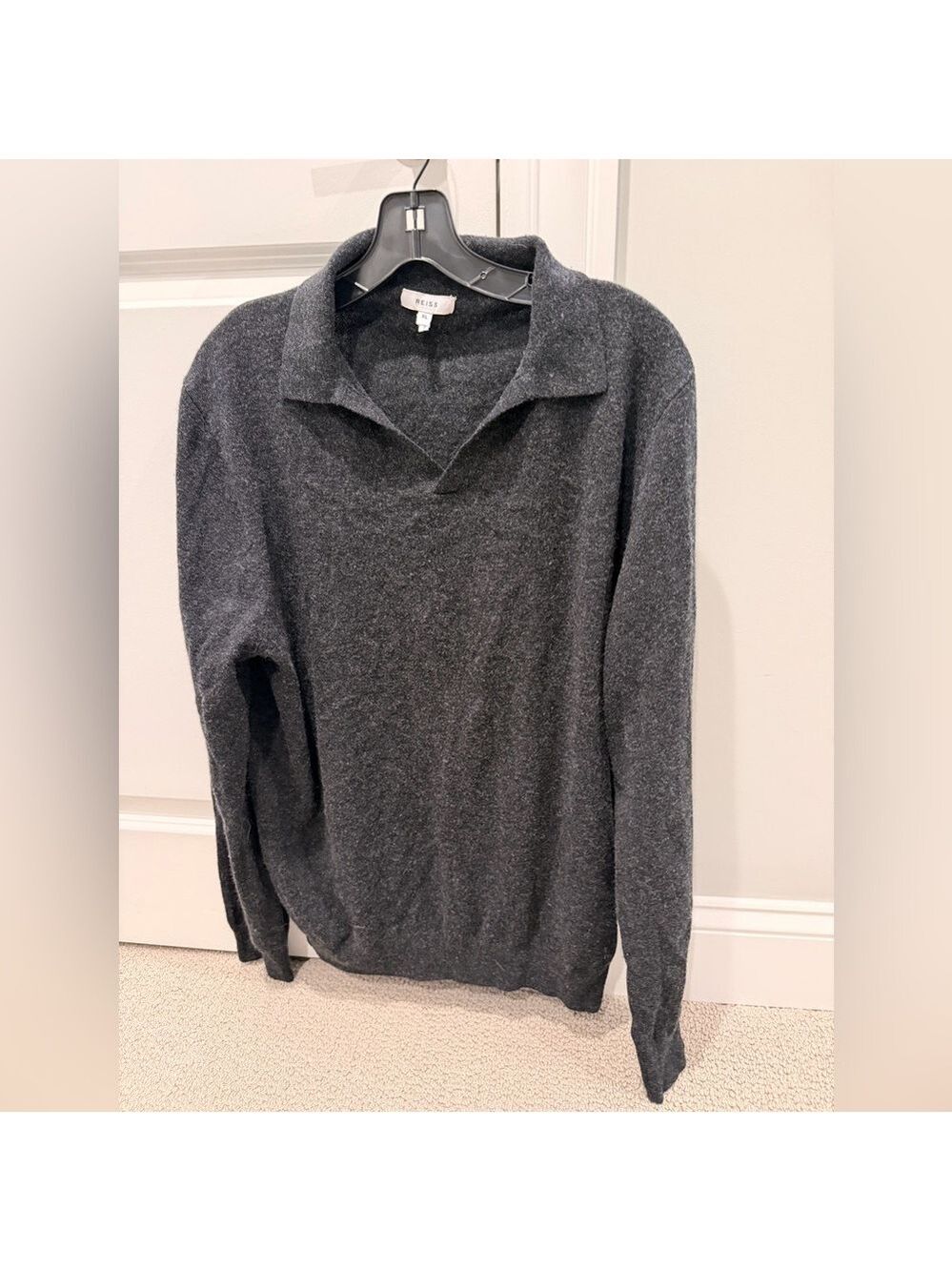 Reiss Charcoal V-Neck Men's Sweater